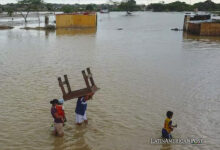 Inundación en calles de Perú