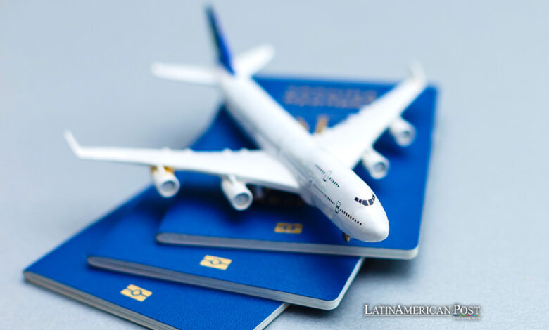 Passports, airline tickets and airplane