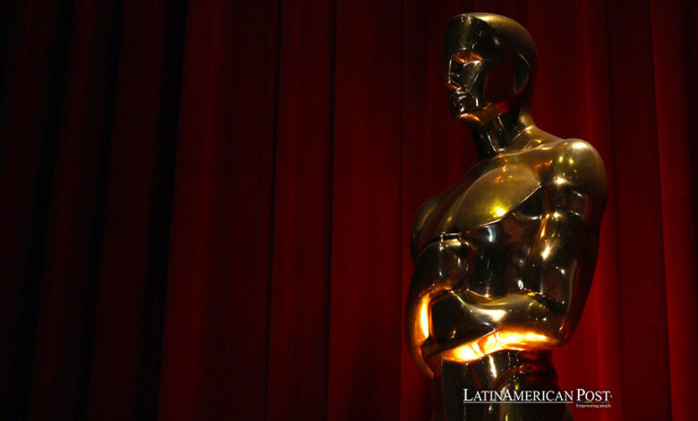 An Oscar statue is on display at the 96th Academy Awards nomination ceremony at the Samuel Goldwyn Theater in Beverly Hills, California