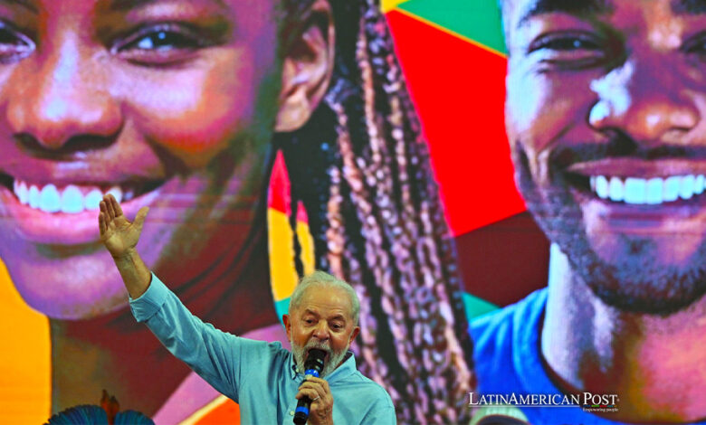 El presidente de Brasil, Luiz Inácio Lula da Silva, habla durante la ceremonia de lanzamiento del Plan Juventud Negra Viva