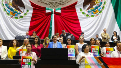 Fotografía cortesía de la Cámara de Diputados que muestra, el pleno del congreso este viernes en la Ciudad de México(México).