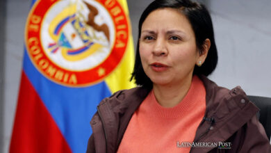 La directora de la Unidad para las Víctimas, Patricia Tobón, habla durante una entrevista con EFE el 08 de abril de 2024, en Bogotá (Colombia).