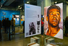 Fotografía que muestra la exposición "Cuando el fútbol fue mundial", este jueves en Montevideo (Uruguay).