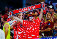 Canada soccer fans react after their team defeated Venezuela during penalty kicks in the CONMEBOL Copa America 2024