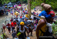 Migrantes en el tapón del Darién